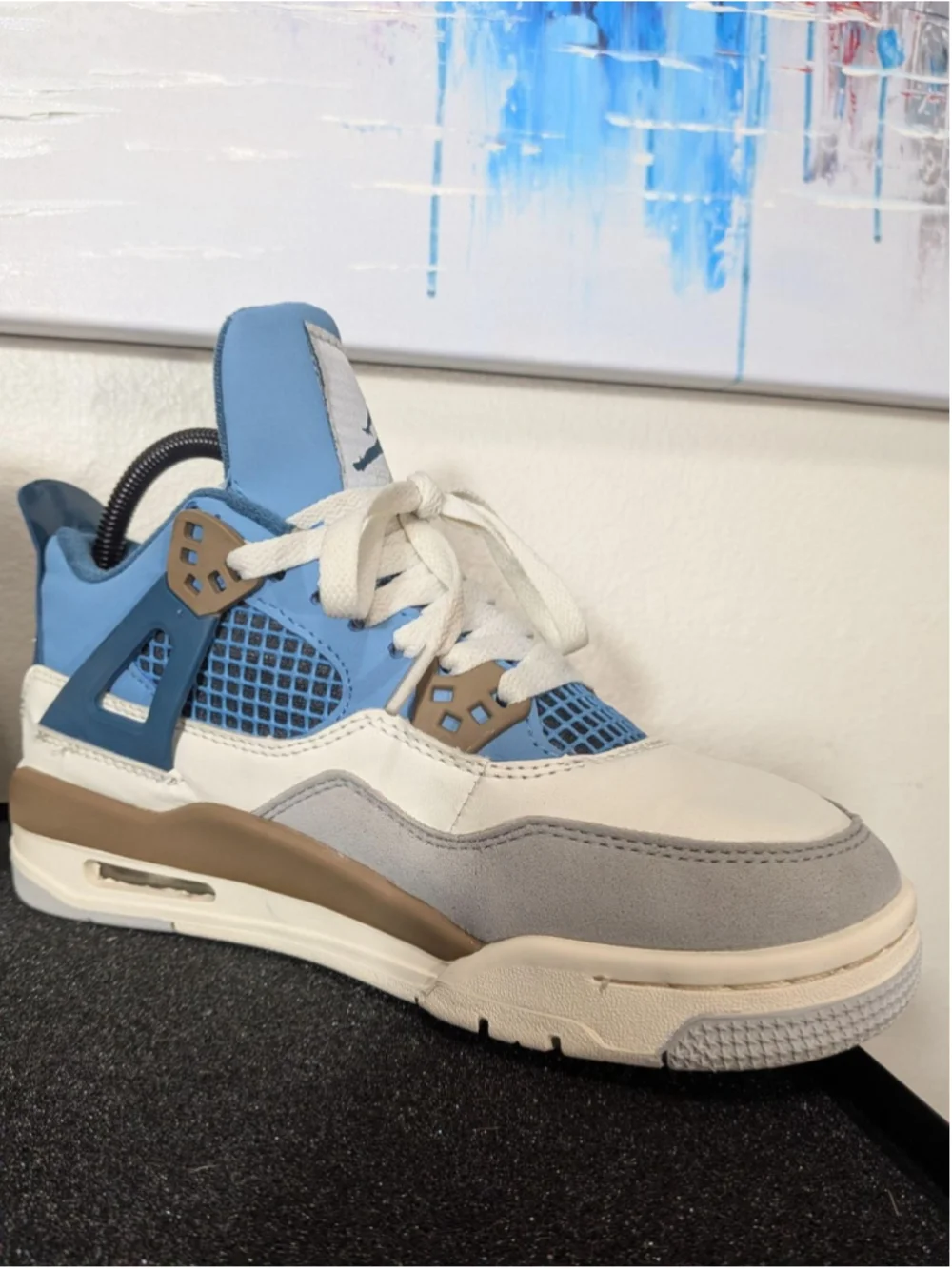 Nike Air Jordan 4 Shoes Womens Size 6.5 Blue Tan Colorblock Sneakers DH6927-111